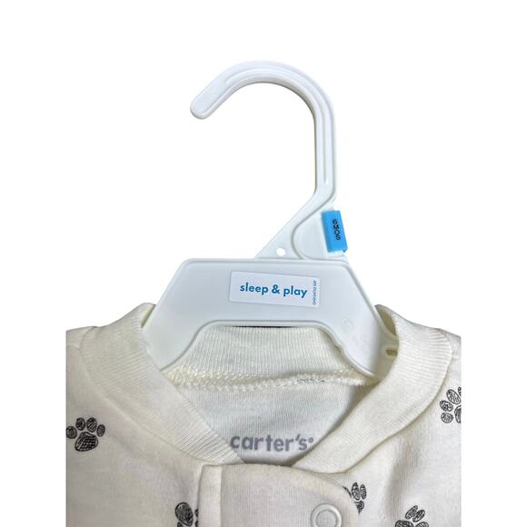 Carter’s Baby Sleep & Play Footed Pajamas Cat Paw Print Zip Up NWT Size 3M - Picture 3 of 4